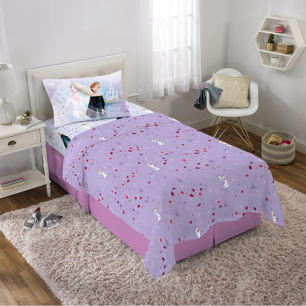 Disney Frozen Elsa Anna Olaf Sven Kristoff Dance And Live Free Twin Sheet Set